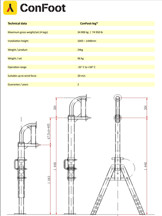 ConFoot-Leg CF-Stützen_Datenblatt