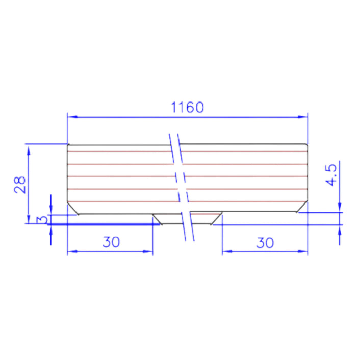 Containerbodenplatte Plywood-Bambus-Mix technische Zeichnung