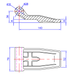 Containertürscharnier hinge blade Produktskizzen Seitenansicht