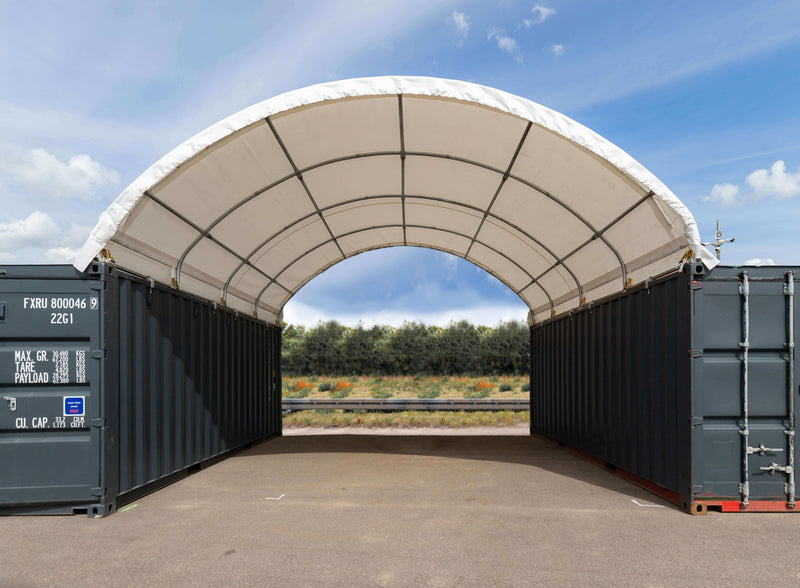 Containerzelt 6x6 m ohne Rückwand