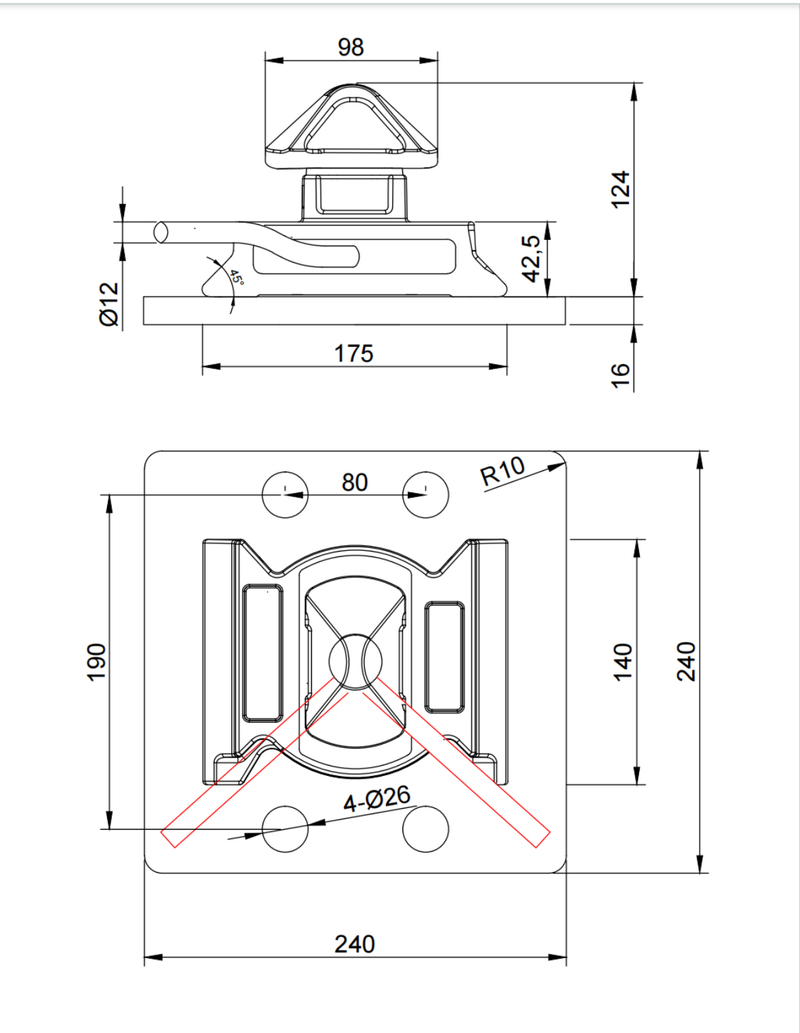Dovetail twistlock-skizze