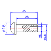 Tuergriffniete Rivet Seitenansicht Skizze