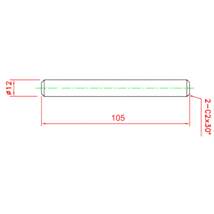 Tuerscharnierbolzen_105mm technische Zeichnung