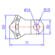 Ueberwurf DH3 technische Zeichnung Draufsicht