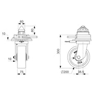 technische Zeichnung Containerrollen 4,8t